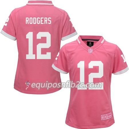 Camiseta Mujer NFL Green Bay Packers Aaron Rodgers 12 Nike Rosa 